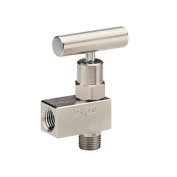 Mini Valve, Hard Seat, 1/4 NPT Female - 1/4 NPT Female Angle, 316 SS, 0.172" Orifice, 1-3/8 Phenolic Handle
